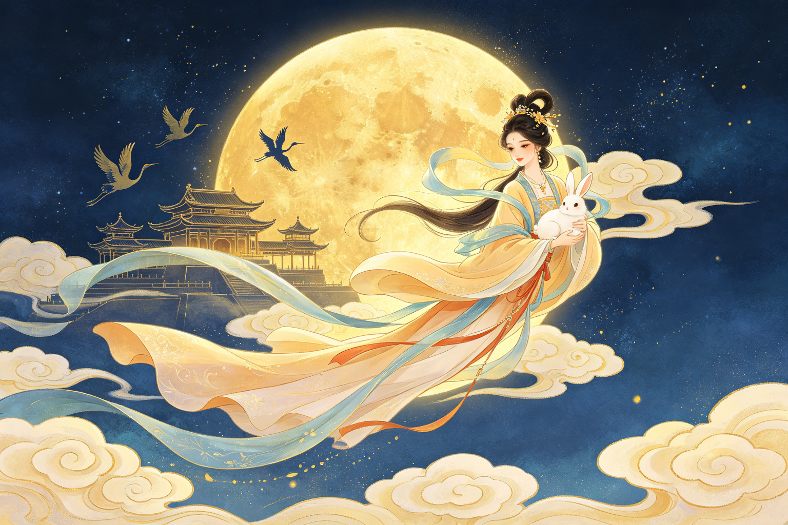 嫦娥奔月插画